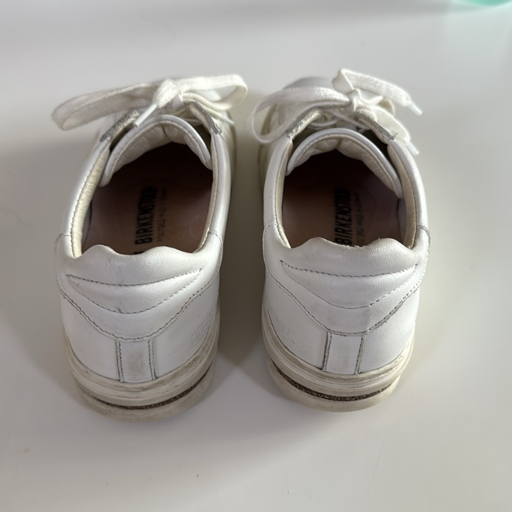 Birkenstock White Leather Sneakers - The Bend View 2
